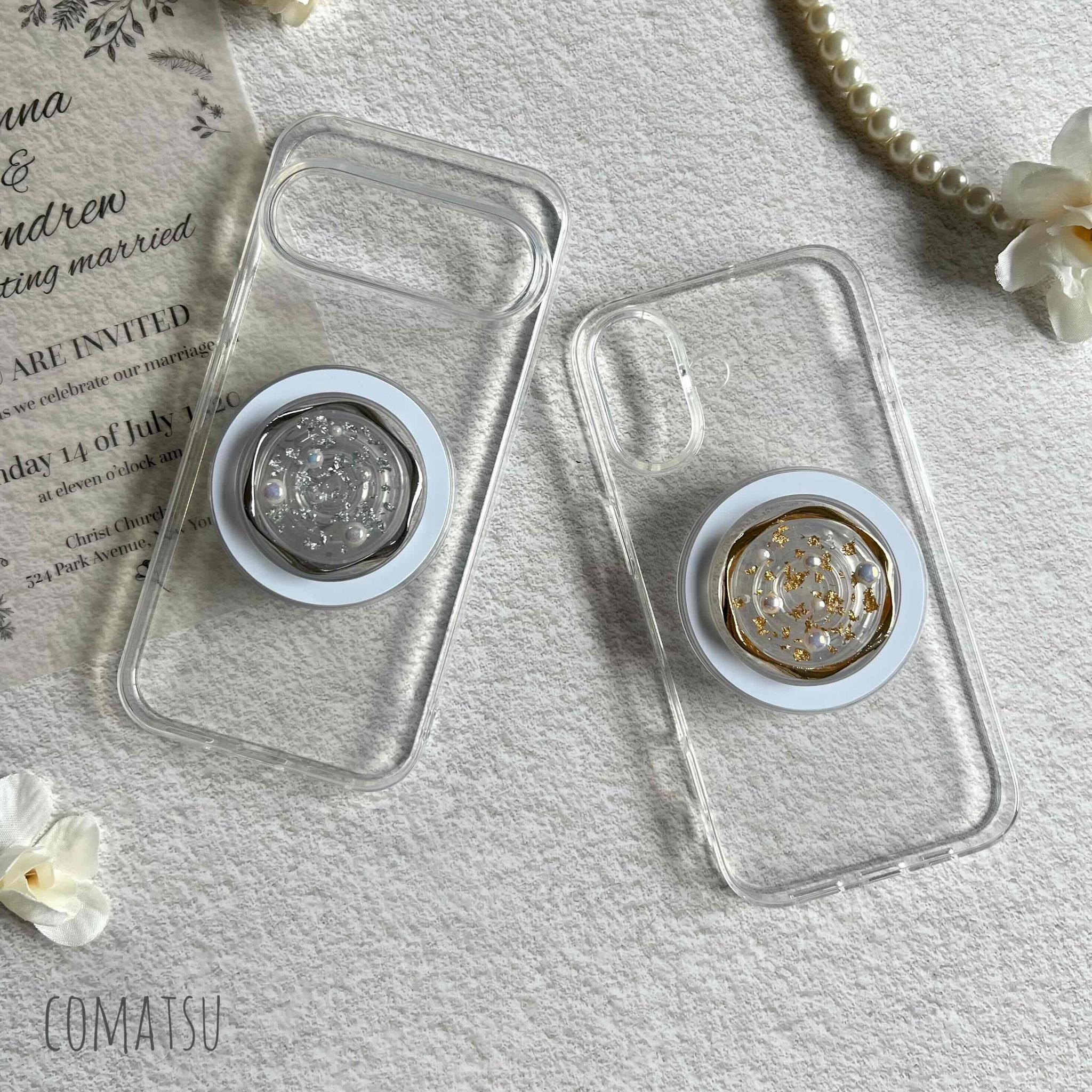 大人ニュアンス仕立て.゜ マグネットグリップソケット+MagSafeスマホケース SET モバイルカバー